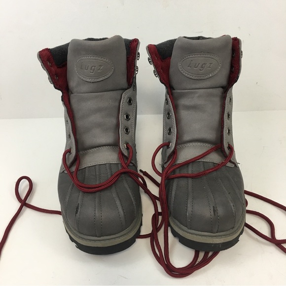 LUGZ FLEXASTRIDE Memory foam boots Slip Resistant Gray Lace up high tops Sz 10 - Picture 12 of 15